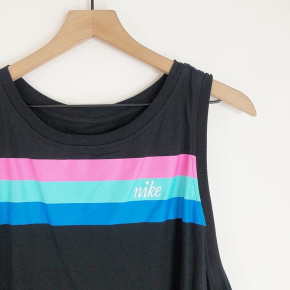 Nike Tops - Nike Black Striped Yoke Tank Top 2X